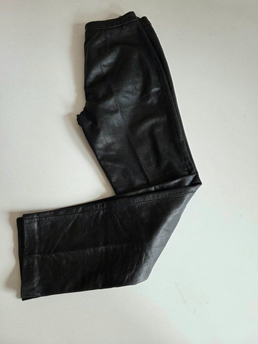 Vintage Nine West Black Leather High Waisted Pants Size 10
